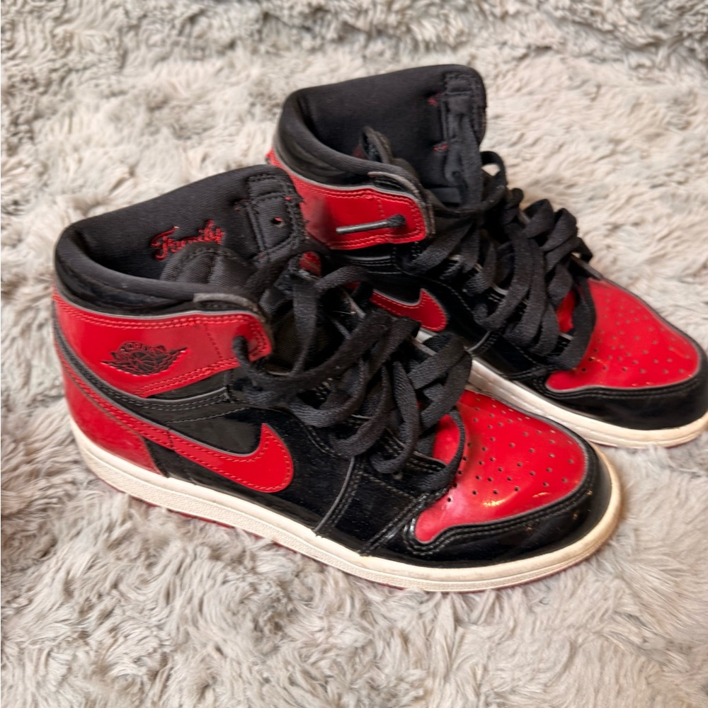 Nike Kids Black and Red High-Top Sneakers